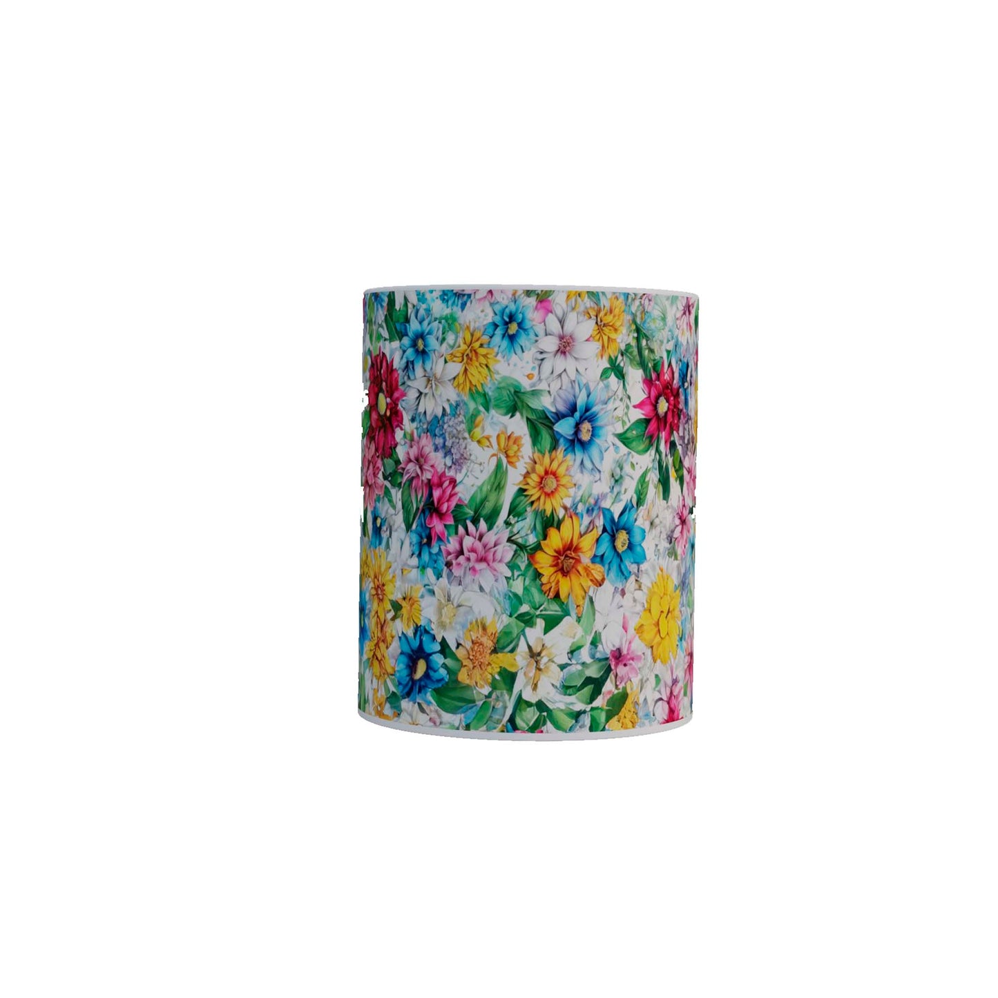 Taza Blanca Flores de colores