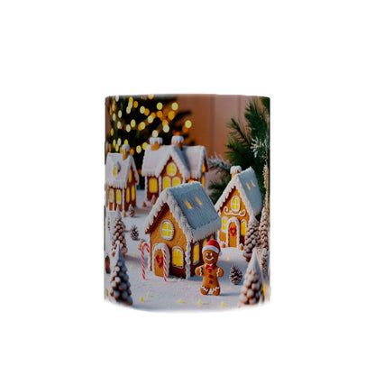 Taza con Escena de Casas de Jengibre