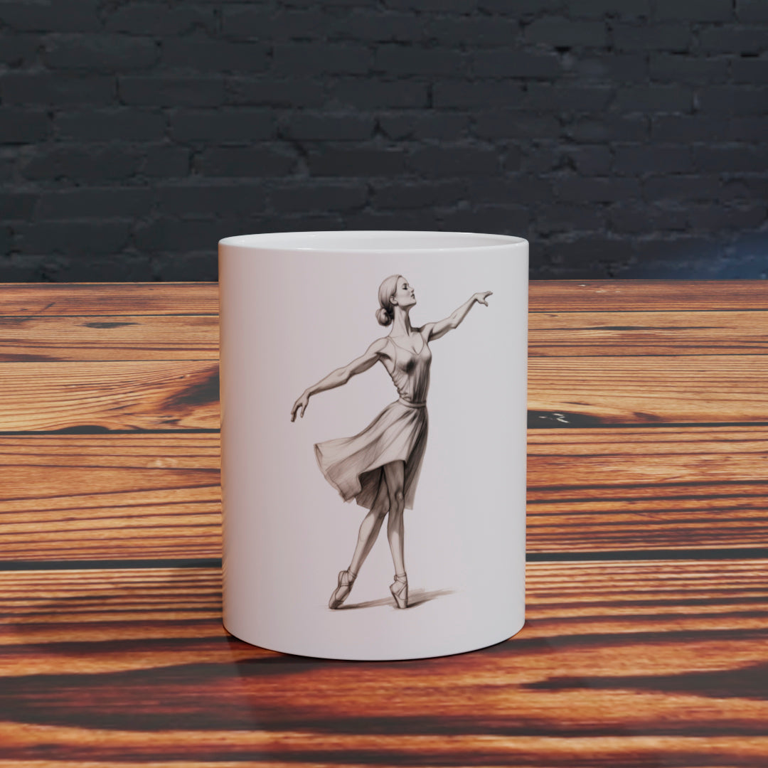 Danza en Movimiento: Taza con Ilustración de Ballet
