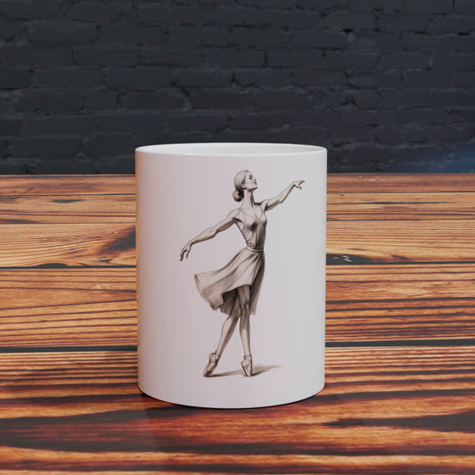 Danza en Movimiento: Taza con Ilustración de Ballet