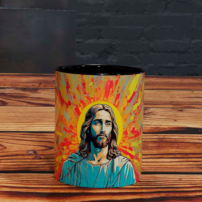 Taza de Jesús: Fe y Esperanza en Colores Vivos