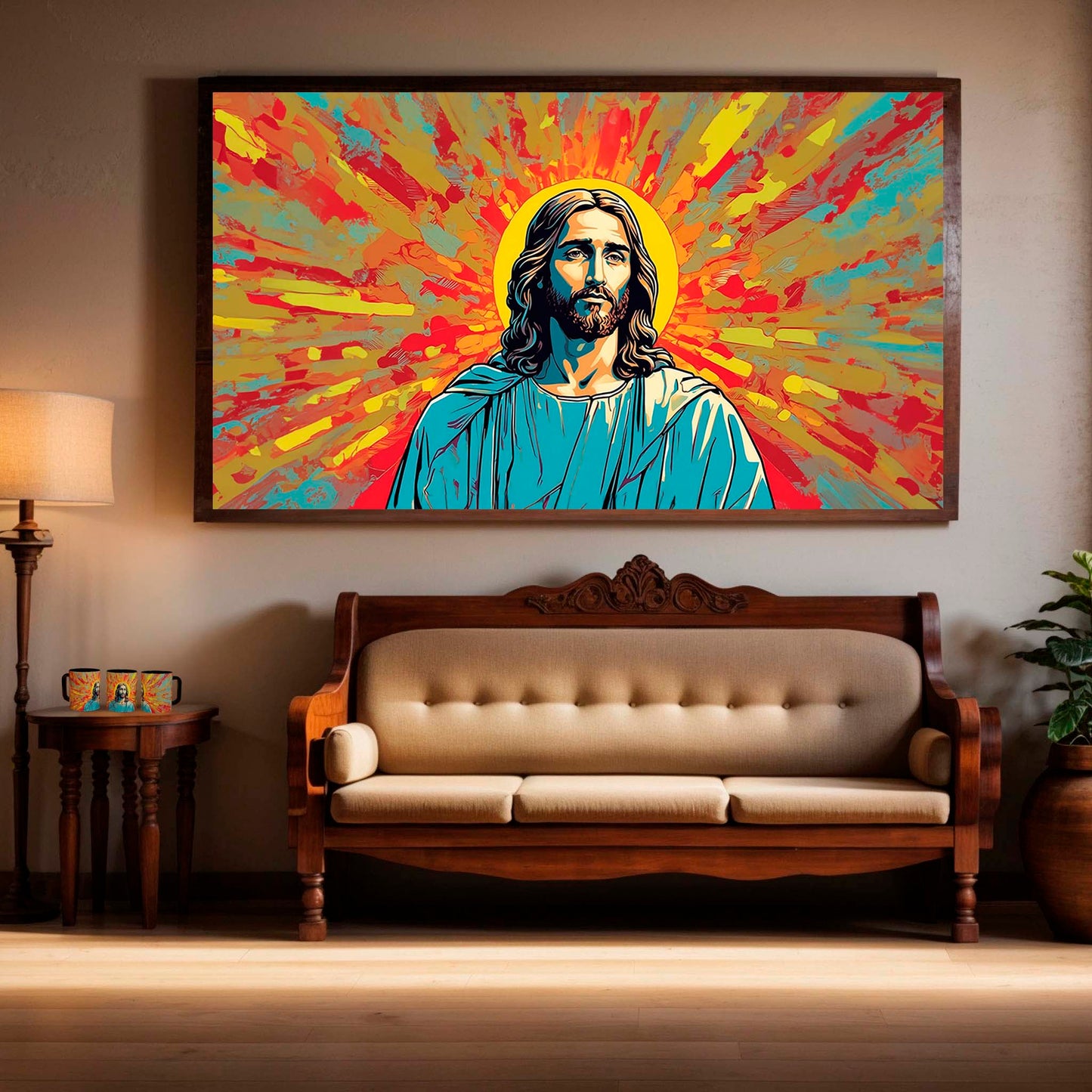 Taza de Jesús: Fe y Esperanza en Colores Vivos